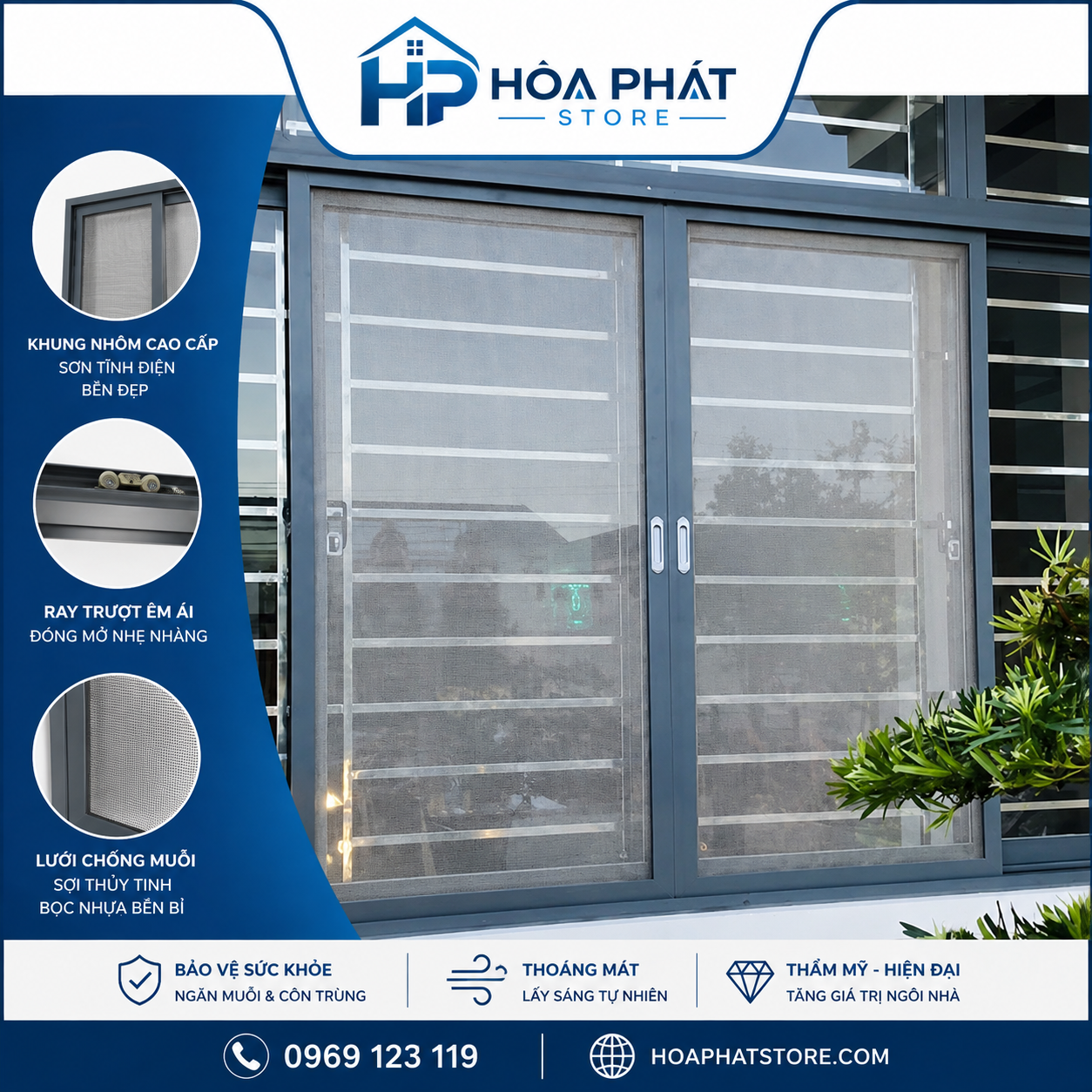 cửa lưới chống muỗi kéo ngang